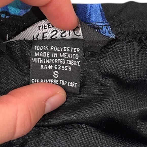 90s/00s Impressions Blue Roses Grunge Midi Skirt - Picture 5 of 6